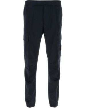 Stone Island Cotton-Wool Tapered Cargo Pants - Blue