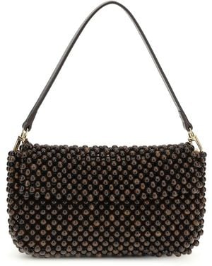 STAUD Timmy Shoulder Bag With Beads - Black