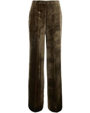 P.A.R.O.S.H. Oversized Velvet Pants Viscose - Brown