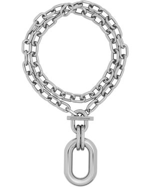 Rabanne Double Xl Link Necklace With Pendant - Metallic