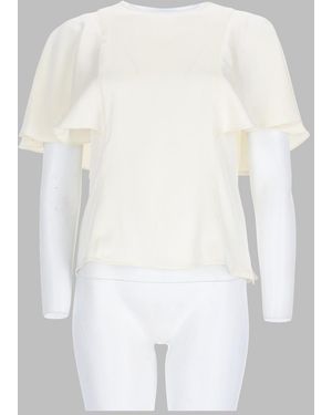 MICHAEL Michael Kors Satin Blouse With Cape Sleeves Polyester - White
