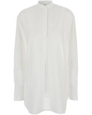 TOTEME Shirt With Stand-Up Collar Cotton Organic Blouses - White