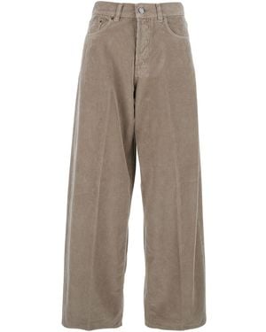 Haikure Bethany Ribbed Knit Pants With Wide Leg - Gray