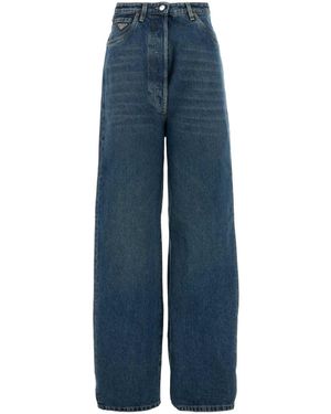 Prada Denim Wide-Leg Jeans - Blue