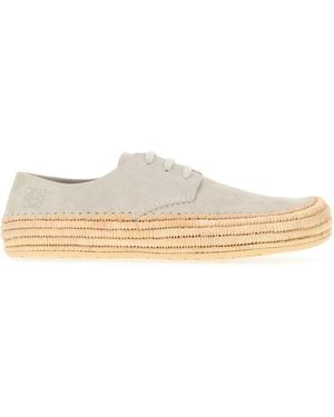 Loewe Suede Lace-Up Shoes - White