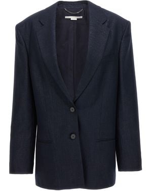 Stella McCartney Lurex Single-breasted Blazer Jackets - Blue