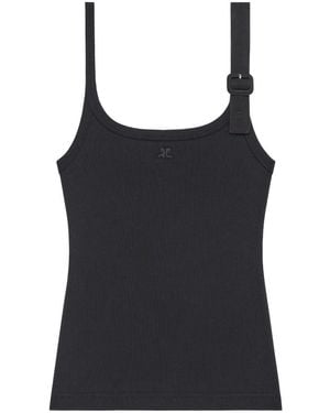 Courreges 90S Buckle Top - Black