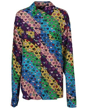 ALESSANDRO ENRIQUEZ Printed Viscose Shirt - Blue