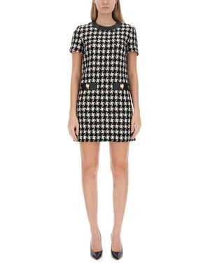 Moschino Houndstooth Mini Dress - Black