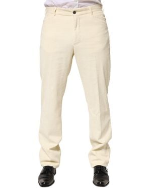Burberry Corduroy Cotton Straight Trouser Trousers - Natural