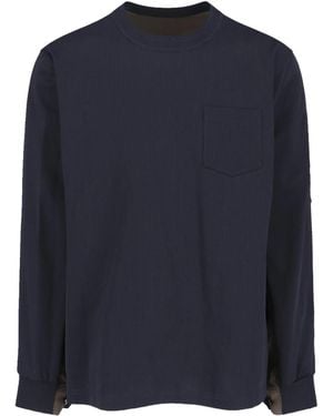 Sacai T-Shirts And Polos Cotton - Blue