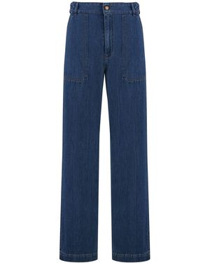 See By Chloé Cotton-Linen Trousers - Blue