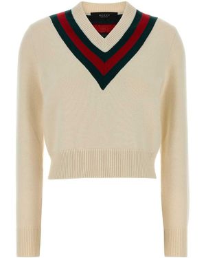 Gucci Ivory Wool Jumper - Natural