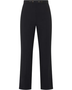 Elisabetta Franchi Straight-Leg Trousers Polyester Straight - Blue