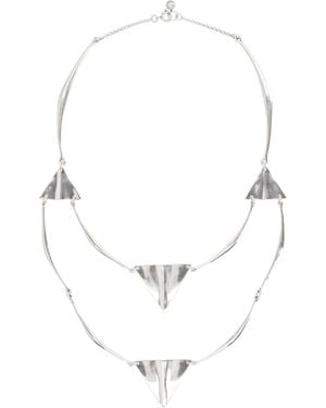 Isabel Marant Blair Necklace With Triangular Pendants Brass Necklaces - White