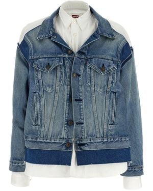 Junya Watanabe X Levis Shirt Denim Jacket Cotton Down Jacket, Parka, Casual - Blue