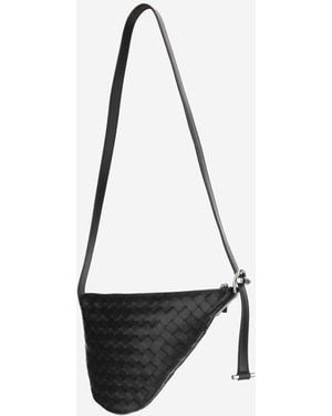 Bottega Veneta Small Virgule Bag Calfskin Messenger - Black