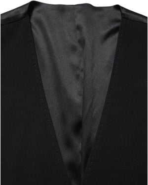 Dolce & Gabbana Wool Single Breasted Waistcoat Vest Virgin Clothing - Black