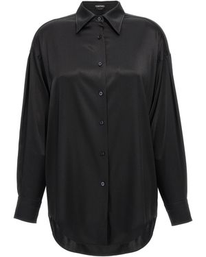 Tom Ford Shiny Silk Satin Shirt - Black