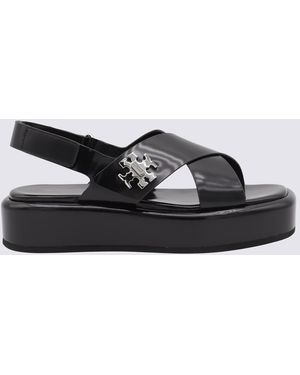 Tory Burch Leather Flats - Black