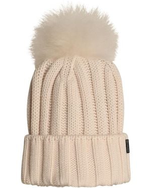 Woolrich Pon Pon Virgin Wool Beanie - White