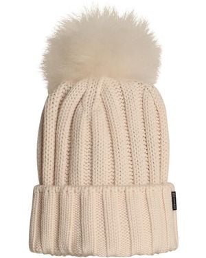 Woolrich Pon Pon Virgin Wool Beanie - White