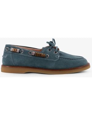 Pinko Grace Suede Loafers With Metal Lettering Logo - Green