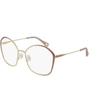 Chloé Chloe Eyeglasses Butterfly Full Rim, - Frame And Clear Demo Lenses Lens Ch0017O006 Sunglasses - Metallic