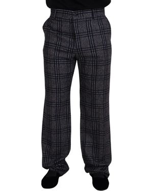 Dolce & Gabbana Check Trouserswool Trousers - Black