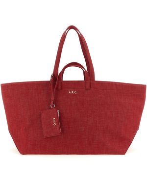 A.P.C. 'Le Drummer Toile' Large Shopping Bag - Red