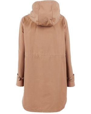 Fay Gancio Parka Coat Cotton Polyester - Natural