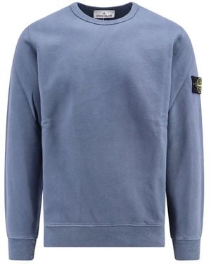 Stone Island Compass Patch Organic Cotton Sweatshirt - Blue