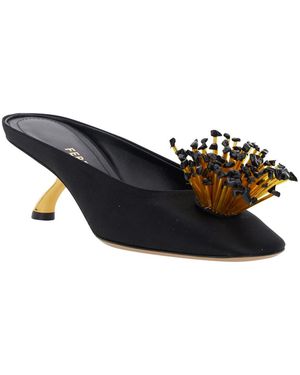 Ferragamo Sandals With Low Heel And Crystal Embellishment On The Front - Multicolour