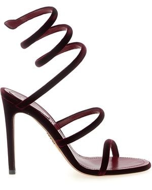 Rene Caovilla Textile Stiletto Heel Sandals - Metallic
