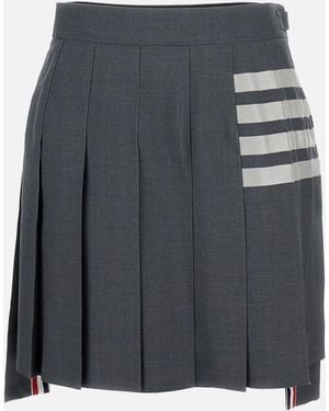 Thom Browne Mini Pleated Skirt - Grey