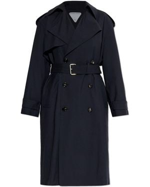 Bottega Veneta Wool Trench Coat - Blue