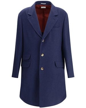Brunello Cucinelli Lightweight Cloth Coat - Blue
