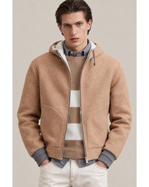Brunello Cucinelli Wool Hooded Jacket Clothing - Natural