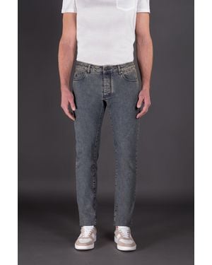 Moorer Faded Slim Pants - Black