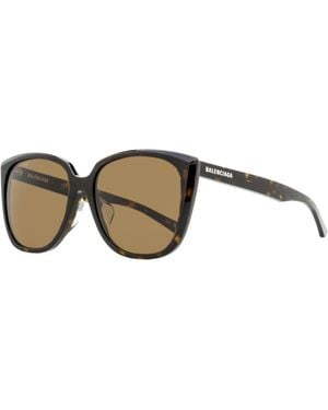 Balenciaga Alternative Fit Sunglasses Bb0175Sa 002 57Mm Plastic (Acetate) - Black