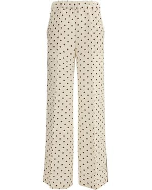 P.A.R.O.S.H. Polka-Dot Trousers Silk - White