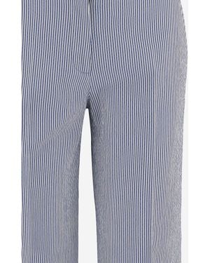 Ql2 Pants Striped Cotton-Blend Pants - Blue