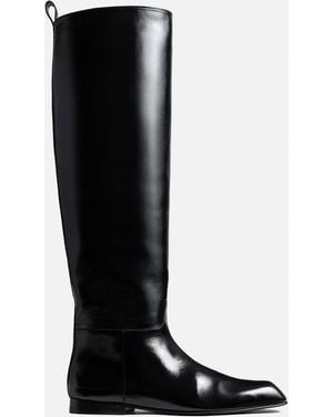 KHAITE Colt Leather Riding Boots - Black