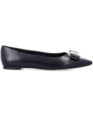 Ferragamo New Vara Plate Ballet Flat - Black