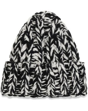 Ami Paris Xxl Wool Knit Beanie Merino Ovis Aries Hats E Hairbands - White