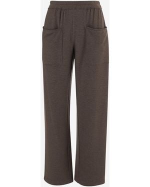 Giorgio Armani Pants Silk And Cashmere Stretch - Gray