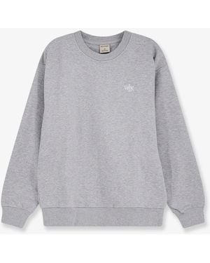 Walk In Paris Cotton Sweatshirt With Front Embroidered Logo - Grey