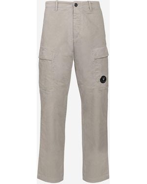 C.P. Company Cotton-Blend Cargo Trousers - Grey