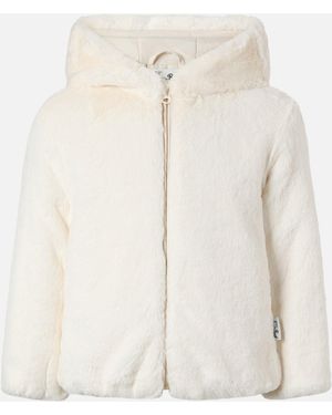 MC2 Saint Barth Faux-Fur Jacket With Hood, Ears And Trudi Charm - White