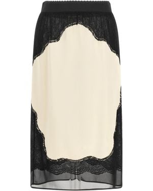 The Attico Viscose Midi Skirt - Black